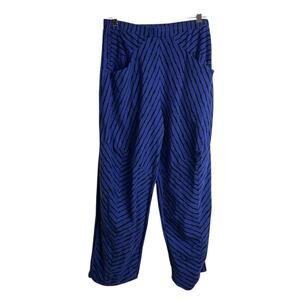 M X Matthildur Disha Pants Blue Striped XS Womens Relaxed Lantern Pull On EUC